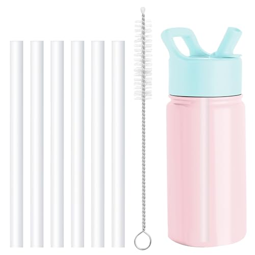 Replacement Straws Compatible with Simple Modern Kids Water Bottle 14oz-Simple Modern Straw Lid Straws Replacement-Accessories Set-6 Pack BPA Straws and 1 Pack Straw Brush