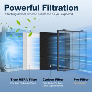 AP-1512HH & 200M Replacement Filter Compatible with Coway Airmega AP-1512HH and 200M Air Purifier, 2 True HEPA and 8 Carbon Pre-Filters, Compared to Part # 3304899