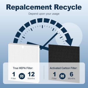 AP-1512HH & 200M Replacement Filter Compatible with Coway Airmega AP-1512HH and 200M Air Purifier, 2 True HEPA and 8 Carbon Pre-Filters, Compared to Part # 3304899