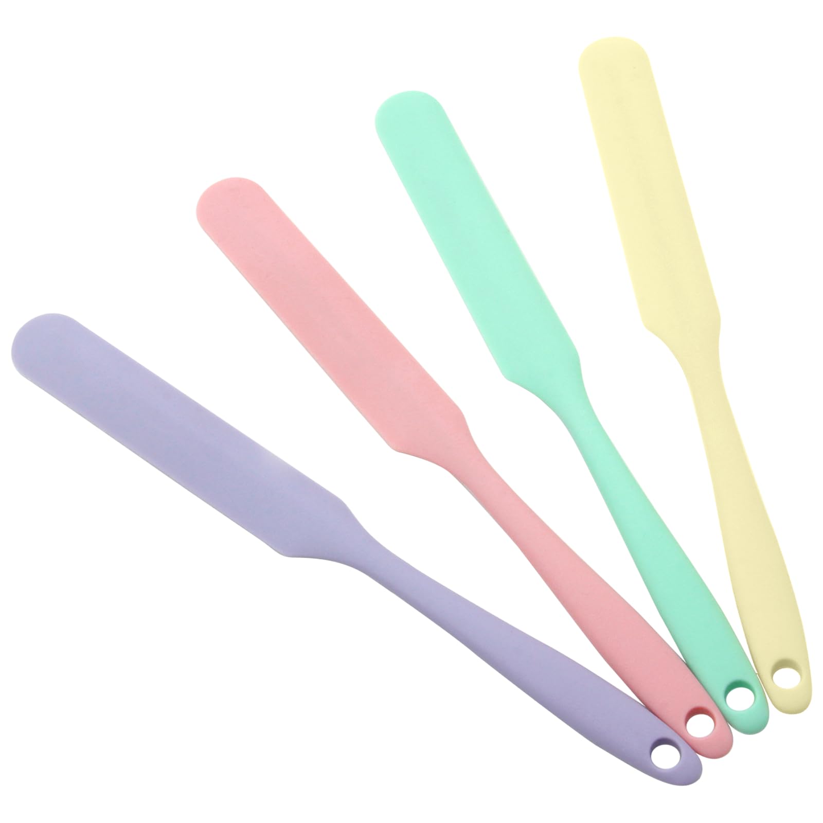 4 Pcs Silicone Jar Spatulas, Non-Stick Heat Resistant Cake Cream Spatulas Set, 9.8 inch Cake Cream Butter Spatulas(4 colors）