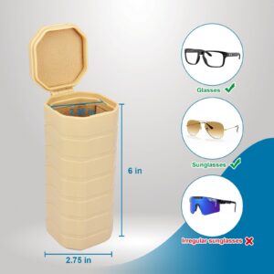 iGuerburn Large Sunglasses Case Hard Shell, Indestructible Travel Glasses Case Waterproof Eyeglasses Tube Case for Oakley (Khaki)