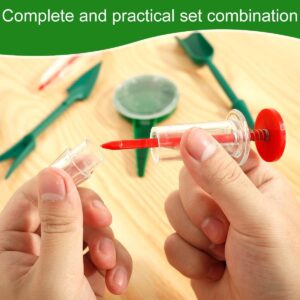 6Pcs Mini Sowing Seed Dispenser,Seed Planter Tool, Handheld Seed Planter, Seed Sower Tool,Mini Hand Seed Spreader,Garden Seed Planter,Small Seed Spreader with Seedlings Dibber Widger for Spreaders