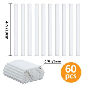 60PCS Humidifier Stick Filter Refill - Mini Humidifier Filter Sticks Air Diffuser Pure Wicks Refill Cotton Filter Sticks Replacement Wicks for Small Portable Humidifier Diffuser in Office Bedroom Home