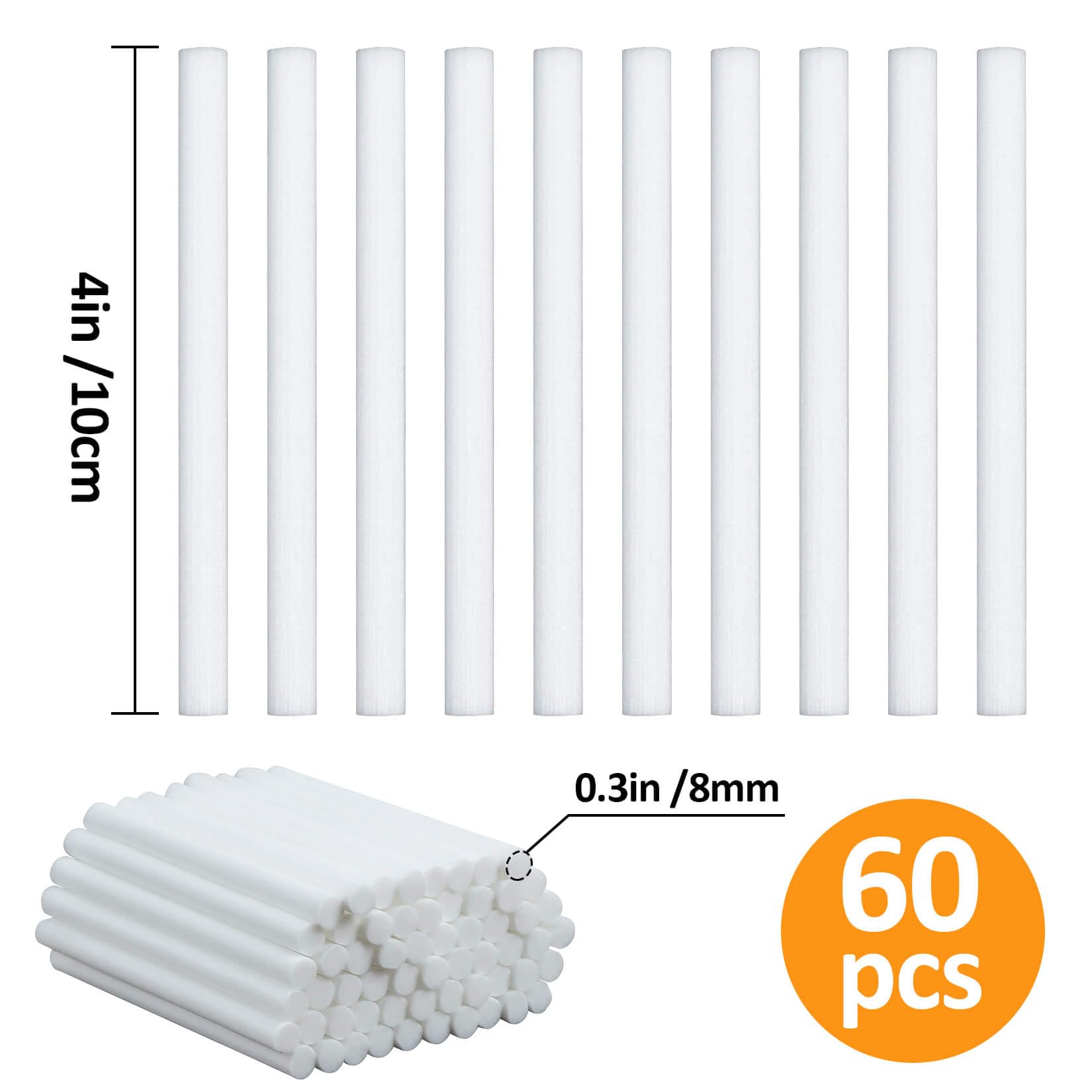 60PCS Humidifier Stick Filter Refill - Mini Humidifier Filter Sticks Air Diffuser Pure Wicks Refill Cotton Filter Sticks Replacement Wicks for Small Portable Humidifier Diffuser in Office Bedroom Home