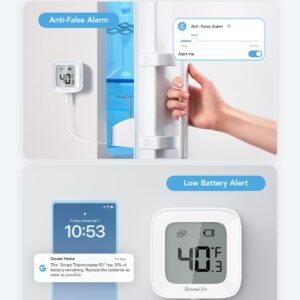 GoveeLife WiFi Refrigerator Thermometer with Freezer Alarm, Digital Freezer Thermometer, Remote App Alert with Anti-False, 2 Years Free Data Export, Freezer WiFi Alarm for Pool Freezer Hot Tub 2 Pack