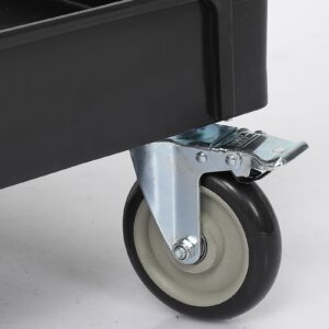 Service Cart 2-Shelf, 500 lbs Capacity, Storage Handle, for Warehouse/Garage/Cleaning/Manufacturing, 45"X25"