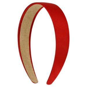 VELSCRUN Red Headband Satin Headbands for Women Girls Non Slip 1.3 Inch Women Hair Bands Halloween Cosplay Diy Holiday Head Band Gifts for Mothers Sisters Hair Accessories