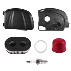 lawn mower air cleaner cover kit with air filter and engine air filter base compatible with models 093j02 09p700, 103m02, 104m02 104m05 replaces 594106 595658 594107