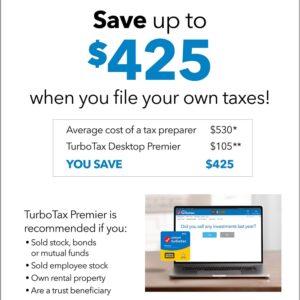 TurboTax Premier 2023 Tax Software, Federal & State Tax Return [Amazon Exclusive] [PC/Mac Download]