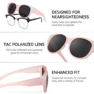 TJUTR Fit Over Glasses Sunglasses for Women, Polarized Oversized Sun Glasses with UV400 Protection