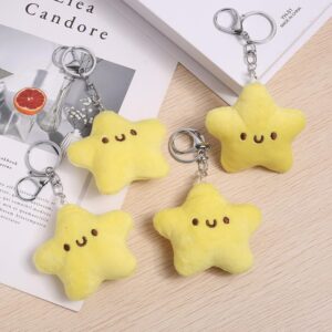 1Pcs Yellow Plush Star Keychain Backpack Accessories Doll Pendant Heart Healing in Addition to Serving as a Keychain Women's Keyrings and Keychains