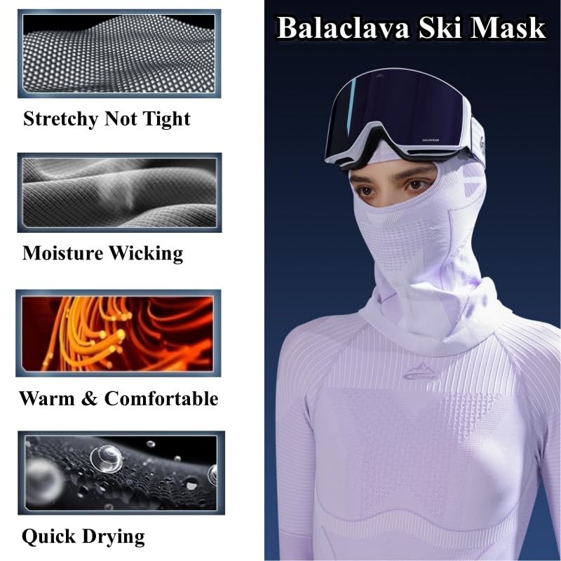 Balaclava Face Mask for Men Women Black Full Head Cover Mask Under Helmet for Motorcycle Riding Skiing Balaclava Masks for Cold Weather Skiing Winter Ski Mask