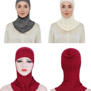 9 Pieces Modal Hijab Turban Muslim Hijab Cap Adjustable Muslim Scarf Stretchy Head Scarf for Women