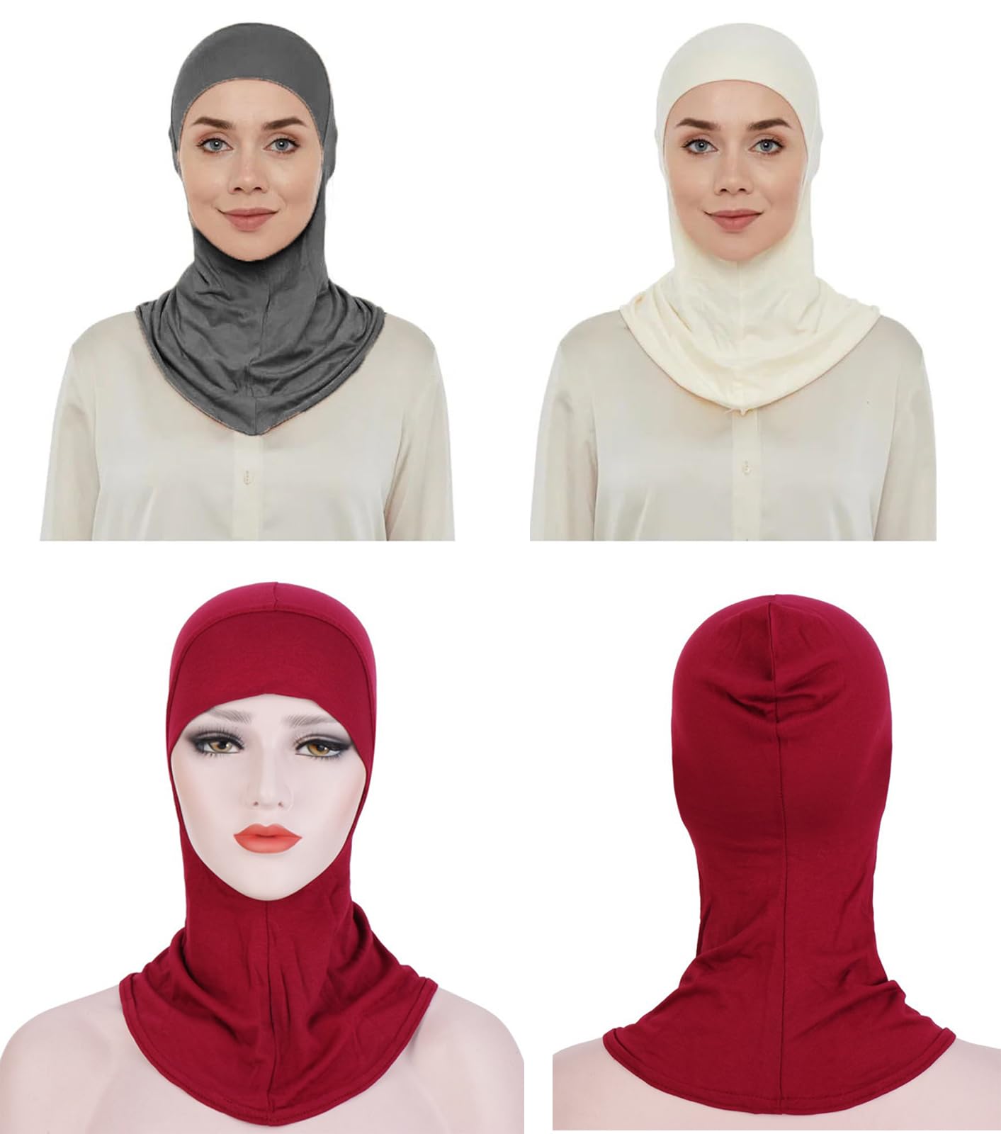 9 Pieces Modal Hijab Turban Muslim Hijab Cap Adjustable Muslim Scarf Stretchy Head Scarf for Women