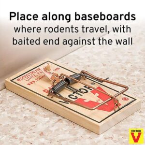 J&L Supply Victor M205 Snap Pack of 4 - Large Rat Traps - Original Wooden Victor Snaps, World's No.1, Trusted for Over 115 Years, Quick & Effective Results