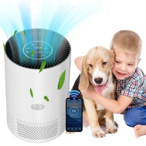 air purifiers for bedroom with wifi alexa app control timer/air purifier cleaner w pm 2.5 air quality light, smart air purifier for home large room up to 1200 ft², h13 true hepa for pets