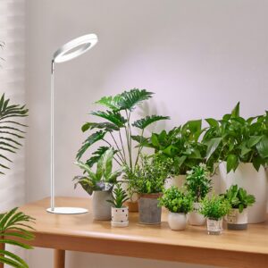 yadoker plant grow light for indoor plant,desk led grow light,height adjustable,automatic timer with 8/12/16 hours,10-level brightness,ideal for small plant grow