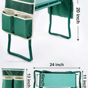 Garden Kneeler and Seat, Garden Stool, Gardening Bench with 2 Tool Pouches EVA Foam Pad for Kneeling and Sitting to Prevent Knee & Back Pain, Gardening Gift for Women, Grandparents, Seniors, Mom & Dad