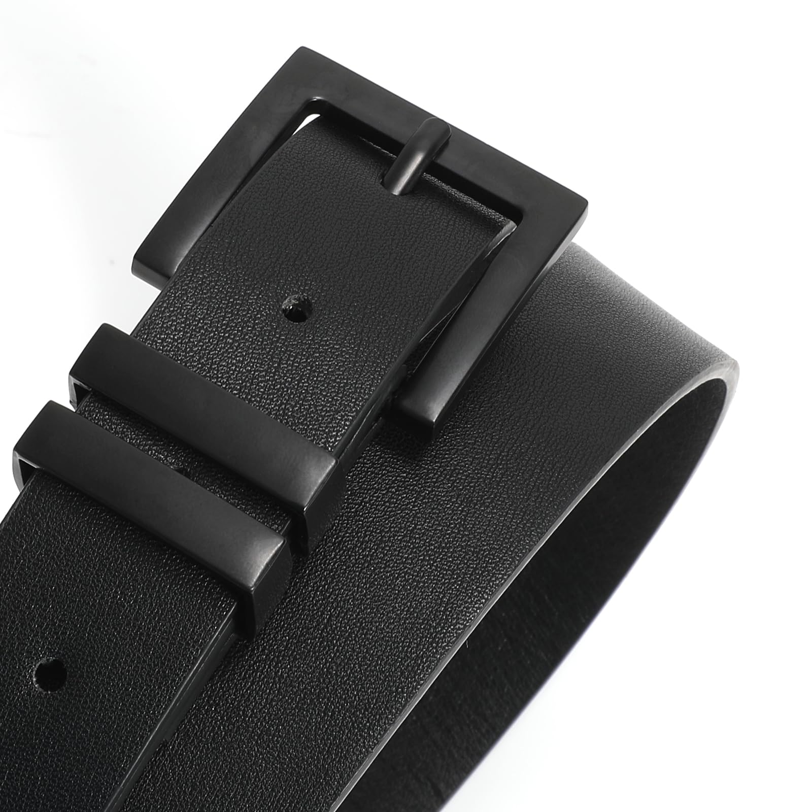 SANSTHS Women's Leather Belt for Jeans Pants Dresses Fashion Ladies Belt Black Waist Belt for Women,Black,M