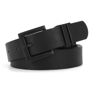 SANSTHS Women's Leather Belt for Jeans Pants Dresses Fashion Ladies Belt Black Waist Belt for Women,Black,M