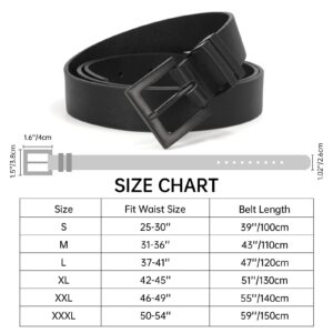 SANSTHS Women's Leather Belt for Jeans Pants Dresses Fashion Ladies Belt Black Waist Belt for Women,Black,M