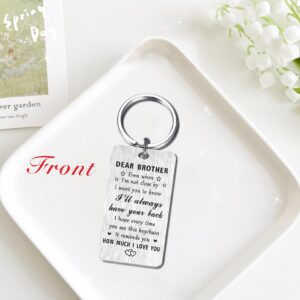 Jzxwan Brother Gifts from Sister, I Love You Brother Birthday Gifts Ideas, I Will Always Your Back Brother Graduation Gifts for Men Fathers Day Key Chain