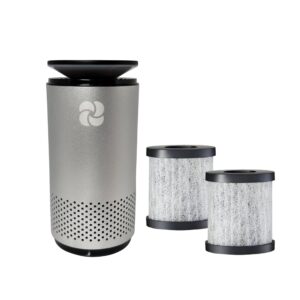 kiki pure a2 uv & 3 stage h13 hepa air purifier (silver) bundle with two replacement filters