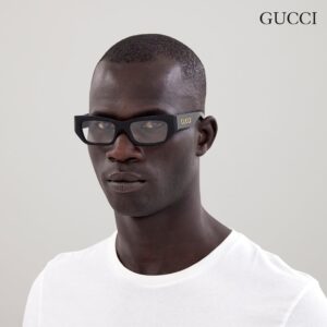 Gucci GG1297O Designer Fashion Eyeglasses: Script Logo Eyeglasses Frame Eyewear with Luxury eSHADES Kit - Embrace Sophistication and Elegance