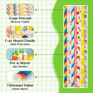 HAKACC 180PCS Paper Straws for Drinking, 9 Different Patterns Party Straws Disposable Drinking Straws for Birthday Wedding Holiday DIY Decorations