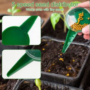 6Pcs Mini Sowing Seed Dispenser,Seed Planter Tool, Handheld Seed Planter, Seed Sower Tool,Mini Hand Seed Spreader,Garden Seed Planter,Small Seed Spreader with Seedlings Dibber Widger for Spreaders