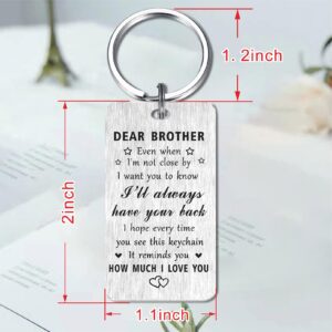 Jzxwan Brother Gifts from Sister, I Love You Brother Birthday Gifts Ideas, I Will Always Your Back Brother Graduation Gifts for Men Fathers Day Key Chain