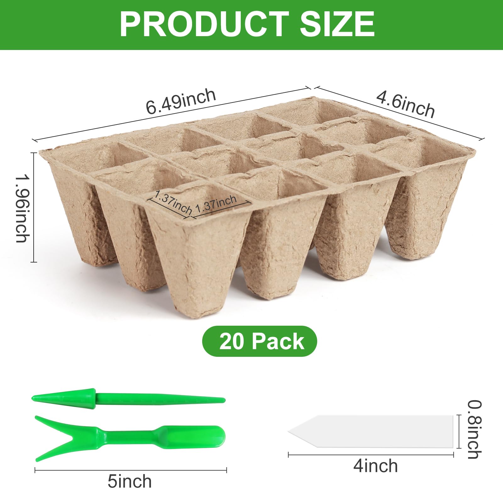 KOAMLY Square Peat Nursery Pots, Biodegradable Herb Seed Nursery Pot Kits, Seedling Pots