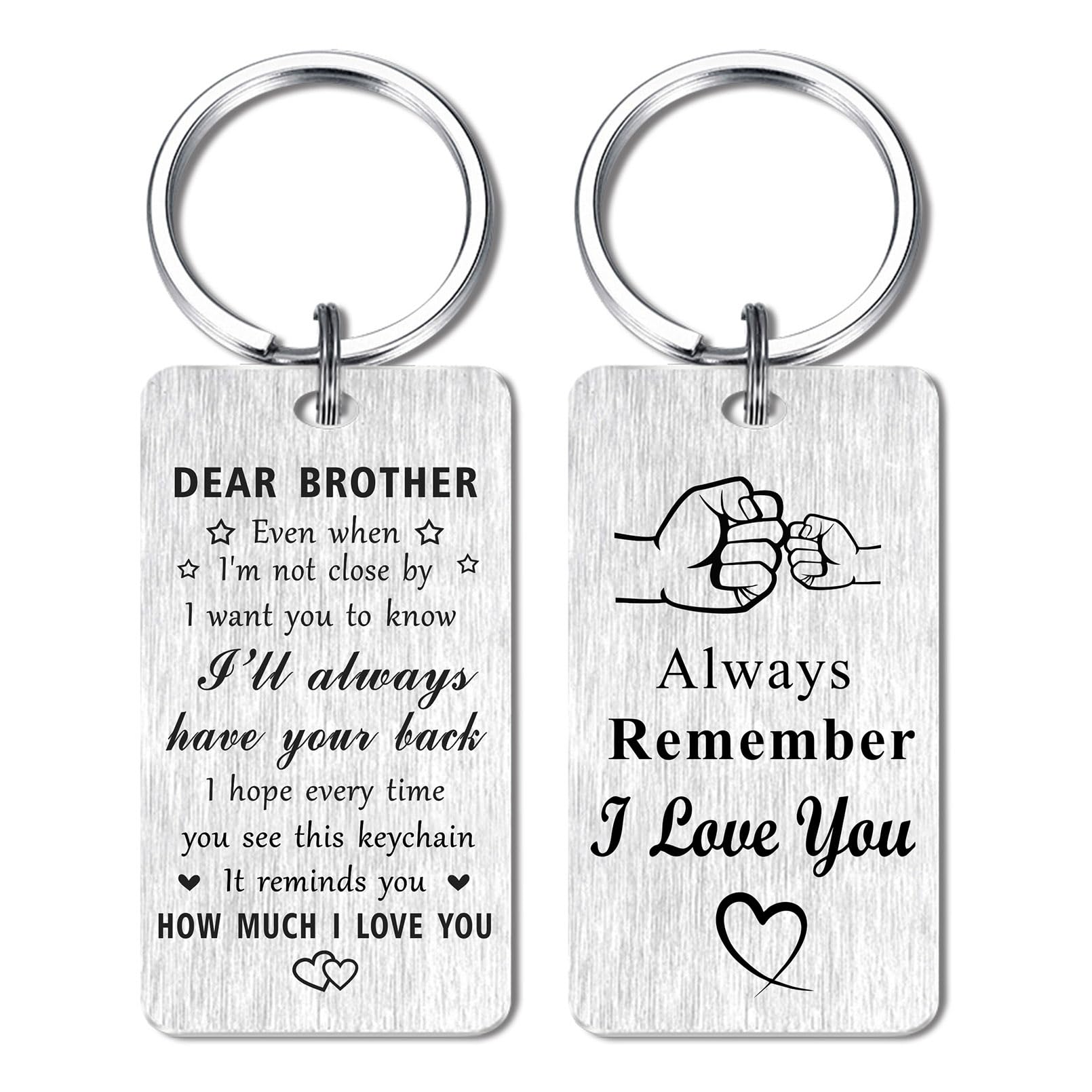 Jzxwan Brother Gifts from Sister, I Love You Brother Birthday Gifts Ideas, I Will Always Your Back Brother Graduation Gifts for Men Fathers Day Key Chain