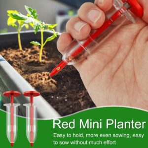 6Pcs Mini Sowing Seed Dispenser,Seed Planter Tool, Handheld Seed Planter, Seed Sower Tool,Mini Hand Seed Spreader,Garden Seed Planter,Small Seed Spreader with Seedlings Dibber Widger for Spreaders