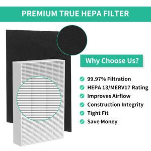 6 Pack HPA300 HEPA Filter Replacement R with 8 Pack Activated Carbon Filter A Compatible with Honeywell Air Purifier HPA 100/200/300 and 5000 Series, for Honeywell Air Purifier Filter Replacement