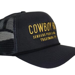 Sendero Provisions Co. Cowboy Hat Embroidered Logo Snapback Trucker Cap One Size (Black/Gold)