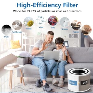 2 Pack 14 True HEPA Replacement Filter Compatible with 240 Air Purifier, 3-in-1 True HEPA Filter Replacement with HP-14 Activated Carbon Filter