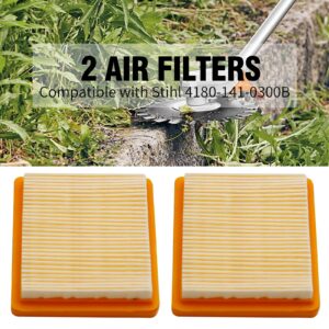 SYOWADA 2 Pcs 4180 141 0300 Air Filter Replacement for STIHL FS89 FS89R FS91 FS91R FS111 FS111R, 41801410300 Air Filter Replacement for STIHL KM91R KM111R KM131 KM131R BT131 HT102