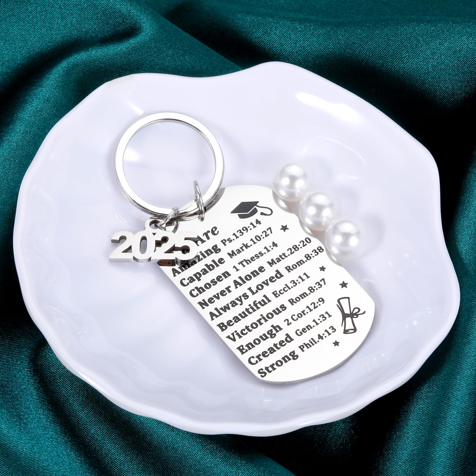 2025 Graduation gifts for Him Her Class of 2025 Keychain Graduation Gifts for Women Men Middle senior High School College Grad Student Nurse Daughter Son Degree Inspirational Religious Christian gift