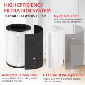 AP-T40FL AP-T45 Replacement Filter for Homedics Total Clean 5-in-1 Air Purifier Replaces AP-T40, AP-T40WT, AP-T45-BK, AP-T45-WT, 1461901(Costco Model), 2-Pack