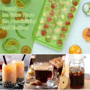 Round Ice Cube Trays for Freezer,1"x33 PCS Round Ice Cube Mold,Small Circle Ice Cube Tray with Lid,Ice Ball Maker Mold Making Sphere Ice Cube Chilling Drinks,Coffee(Round Ice Cube Trays for Freezer)