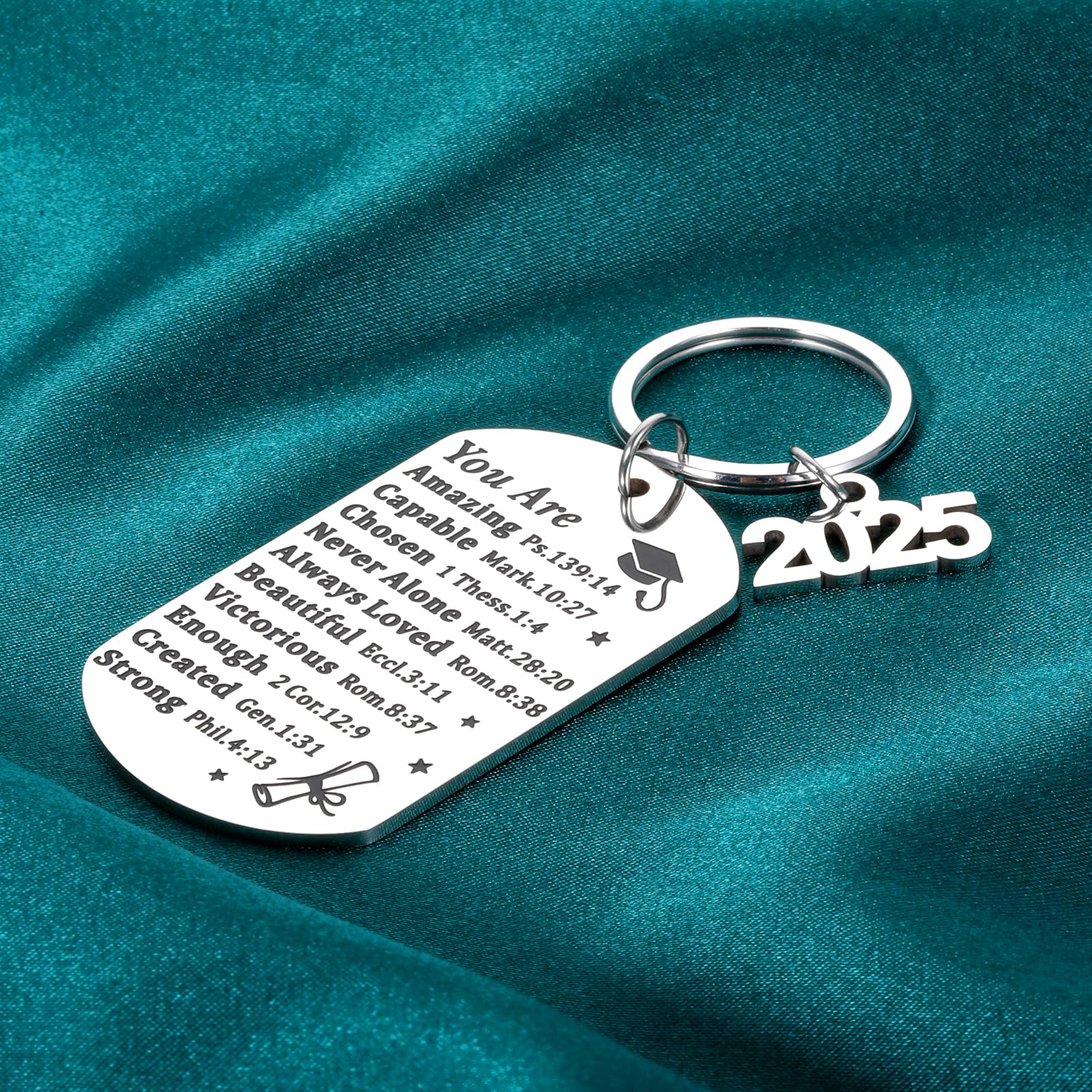 2025 Graduation gifts for Him Her Class of 2025 Keychain Graduation Gifts for Women Men Middle senior High School College Grad Student Nurse Daughter Son Degree Inspirational Religious Christian gift