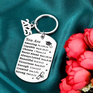 2025 Graduation gifts for Him Her Class of 2025 Keychain Graduation Gifts for Women Men Middle senior High School College Grad Student Nurse Daughter Son Degree Inspirational Religious Christian gift