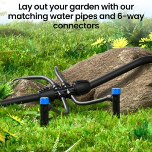 MIXC 50 FT 1/2 Inch Drip Irrigation Tubing Kit:Premium Garden and Landscape Watering System with 4 Quick Connector 4-Way Connector