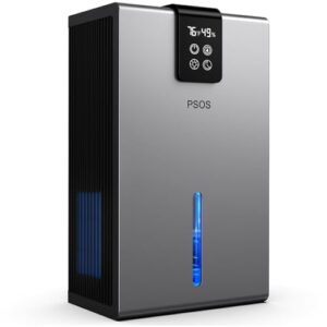 psos dehumidifier, 98 oz tank capacity, dehumidifiers with auto shut off, quiet operation,portable dehumidifier for home, basement, bedroom, 890 sq.ft coverage area