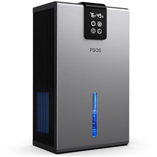 PSOS Dehumidifier, 98 OZ Tank Capacity, Dehumidifiers with Auto Shut Off, Quiet Operation,Portable Dehumidifier for Home, Basement, Bedroom, 890 sq.ft Coverage Area