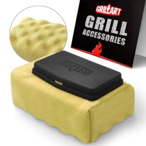 GRILLART Grill Brush Bristle Free, Replaceable BBQ Cleaning Head (No Handle), Safe Replacement Cleaning Pad for Cast Iron/Stainless-Steel Grates - Black