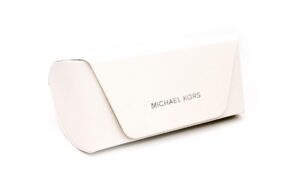 michael kors medium white sunglass eyeglass case + bundle with eshades luxury eyewear kit