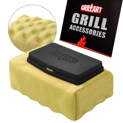 GRILLART Grill Brush Bristle Free, Replaceable BBQ Cleaning Head (No Handle), Safe Replacement Cleaning Pad for Cast Iron/Stainless-Steel Grates - Black