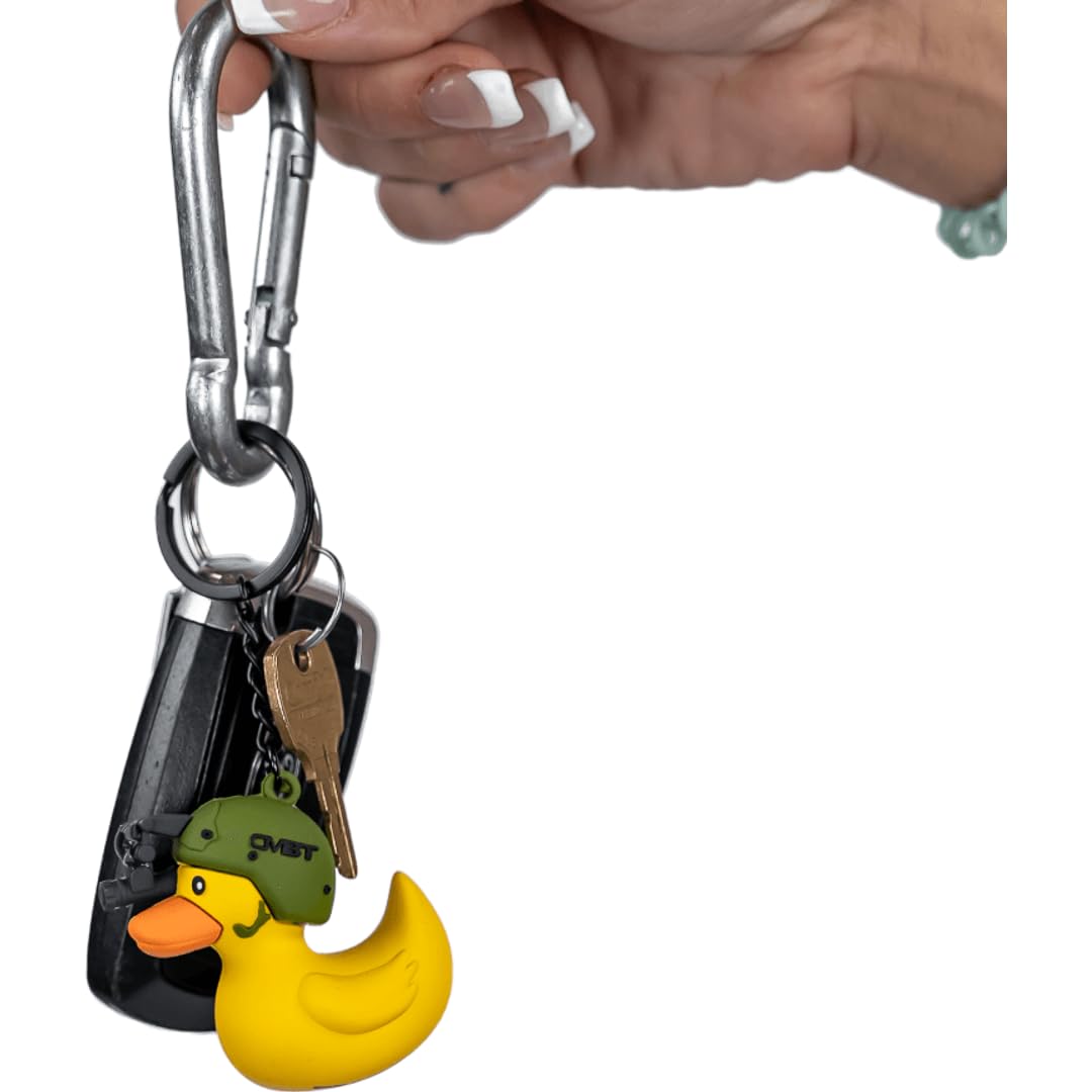 Combat Iron Tactiduck Novelty Rubber Duck Keychain | Durable Key Chain Duck Accessory | Tactiduck 3D Rubber Duck Keychain